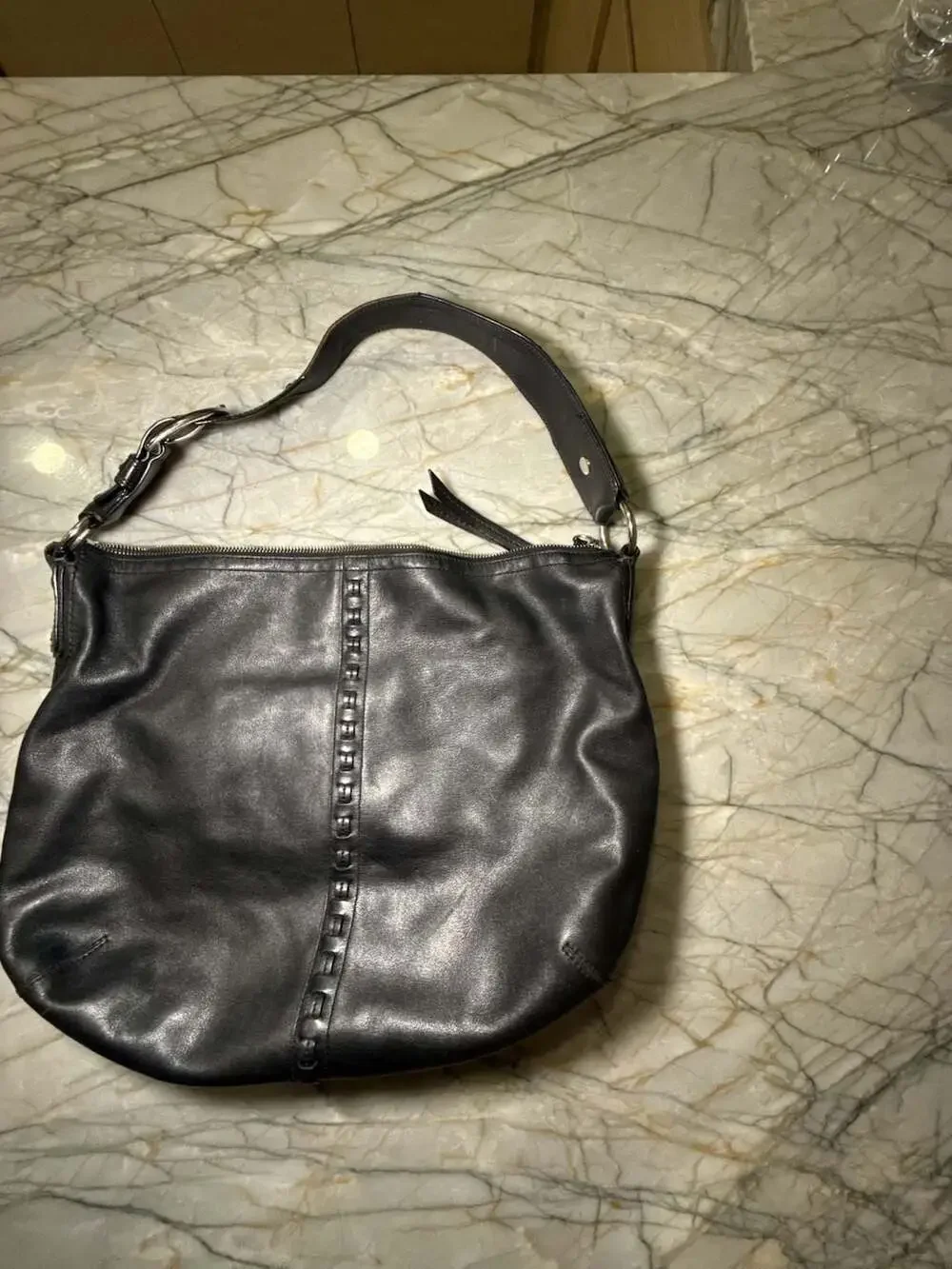 COACH SOHO F13108 Vintage Black Soft Leather Bag Large Hobo Shoulder Handbag